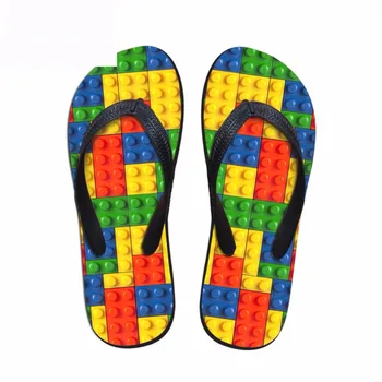 

Noisydesigns Men flop flops boys beach sandals platform shoes summer slippers colorful block print flip-flops outdoor footwear