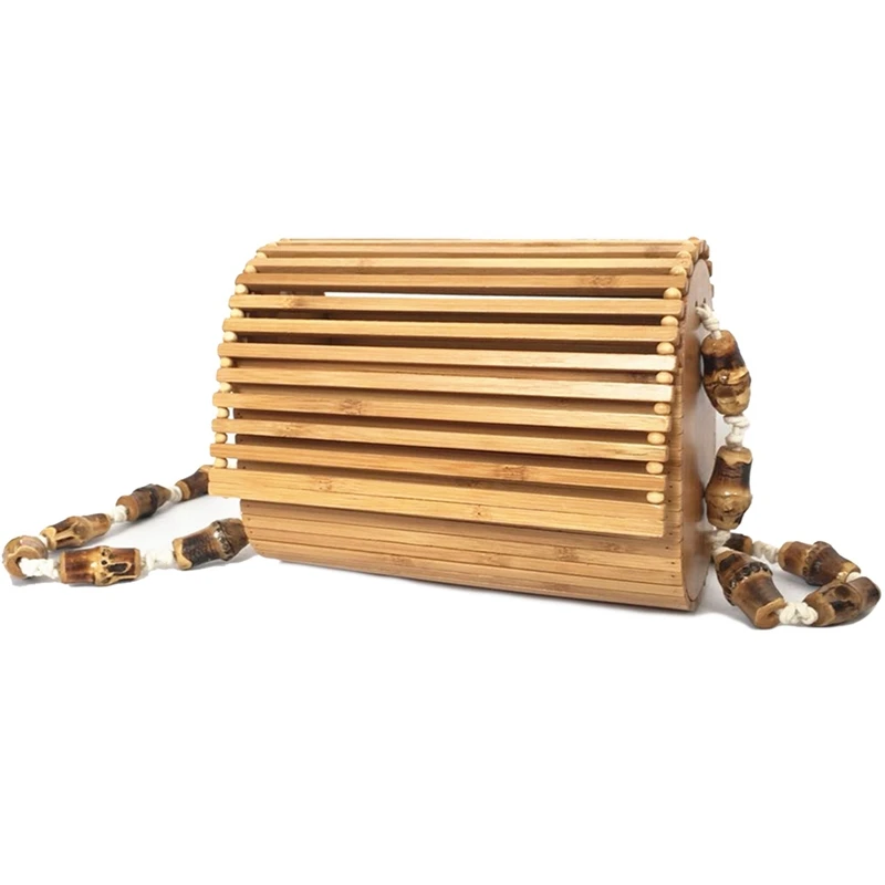 AUAU-Diagonal Cross Bamboo Bag Net Red Popular Bamboo Beach Bag Bamboo Bag Shoulder Bag