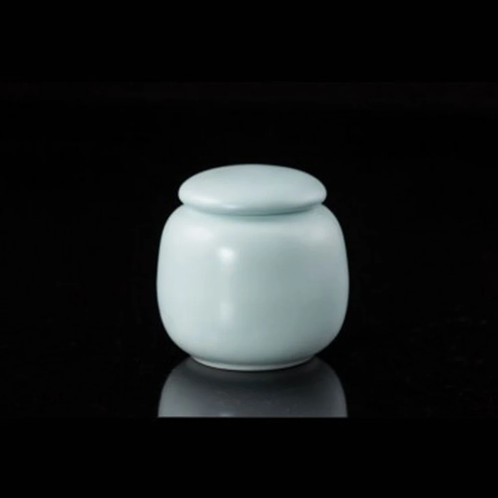 Blue Airtight 30g Matcha Caddy Porcelain Mini Tea Empty Storage canister Matcha Powder Tea Can Sugar Caddy China Jar Decoration