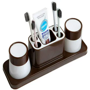 

2/3 Cup Toothbrush Holder Mouthwash Cup Plastic Wash Suit Couple Rack Creative Toothpaste Home Decoration Bathroom Accessories