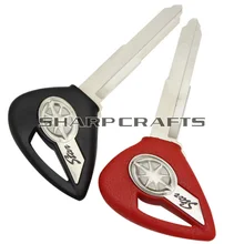 Black / Red Motorcycle Blank Key Uncut Blade For YAMAHA Dragstar V-Star DS400 DS650 XVS400 XVS650 XV1900 XVS1300 XVS950