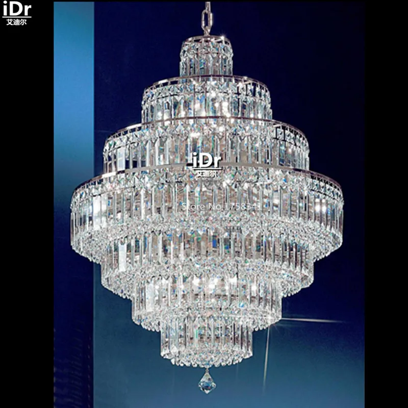 

Chandeliers Small chrome crystal chandelier hanging lamp petite home fixture D65cm x H88cm