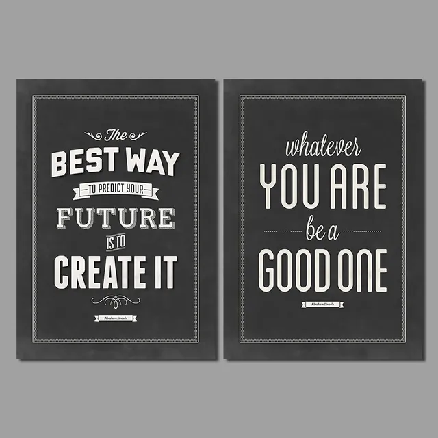 modern fashion new black and white 2pcs posters living room letter posters