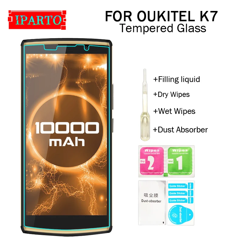 

OUKITEL K7 Tempered Glass 100% Good Quality Premium 9H Screen Protector Film Accessories for OUKITEL K7 (Not 100% Covered)