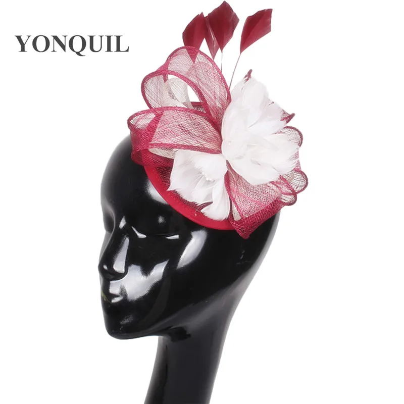

17 Colors availsble elegant ladies banquet hats fascinators headwear fancy feather pillbox hats for formal occasion derby races