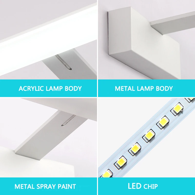 Светодиодный настенный светильник в современном стиле, зеркальный светильник для шкафа, настенный светильник AC85-265V гостиной, ванной комнаты