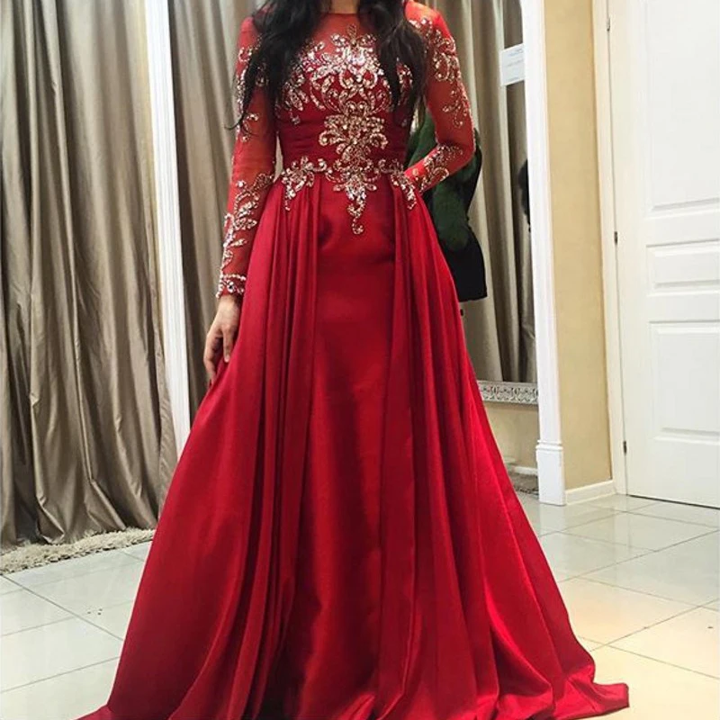 Buy Stunning Crystal Arabic Women Evening Gown Custom