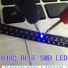 3000 шт. 0402 1005 1,0X0,5 мм синее светодиодное освещение для установки на открытой местности лампа SMD СВЕТОДИОД 460-475nm 20ma smd 0402 синий светодиодный 0402 диоды