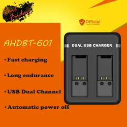 USB 2 Двухканальное зарядное устройство для аккумулятора зарядное устройство s Быстрая зарядка дешевые Quanlity для Gopro 6 AHDBT-601 аксессуары для