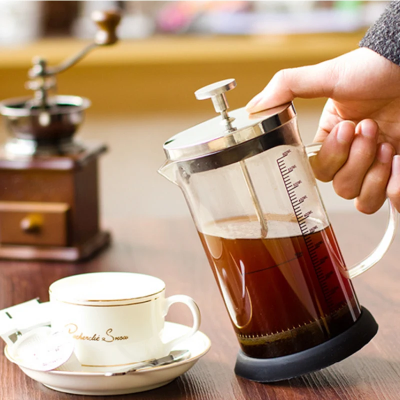Coffee Maker French Hand Press 600ML Cafeteira Espresso Glass Stainless Steel Coffee Machine