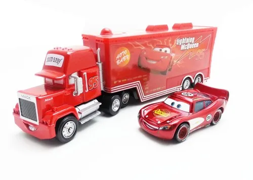 2PCS/SET Disney Pixar Cars 2 3 1:55 Diecast Alloy Metal Car Lightning McQueen Jackson Storm Mack Uncle Truck Model Car Kids Toy 32