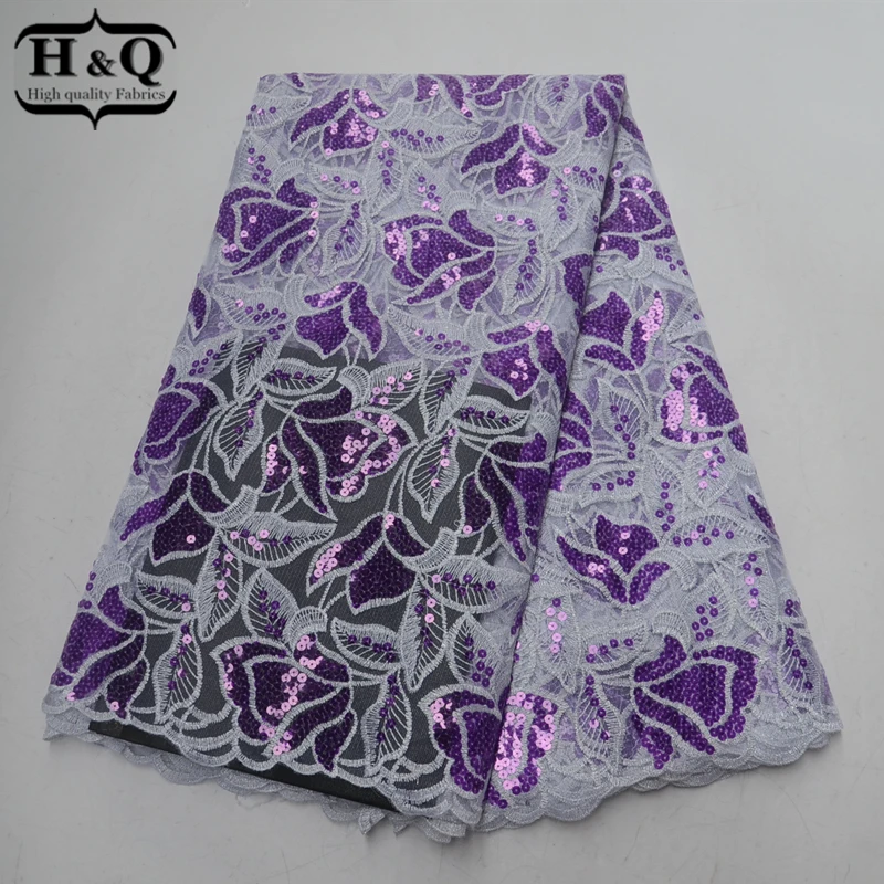 

Nigeria Sequins Lace with Organza Embroidery Lace Fabric high quality African Lace Fabric 5 Yards/pcs For Long/Women dress