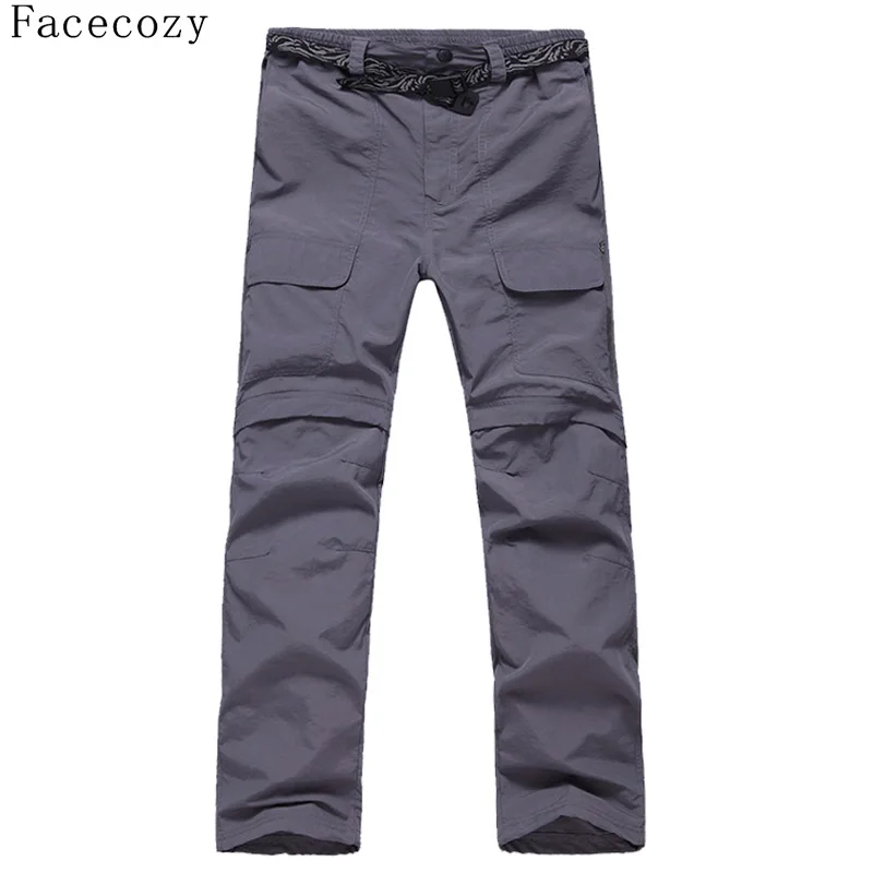 Facecozy nuevo verano hombres de secado rápido senderismo Trekking Pantalones Hombre extraíble Camping pantalones al aire libre Ultra-delgada de pesca Pantalones