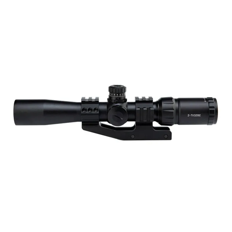 Компактный 8 см глаз Riflescope 2-7X32 винтовка Scout Mount Combo сетка оптический прицел три цвета Светящийся прицел