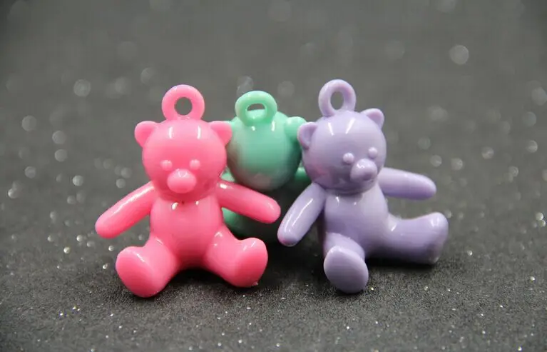 

Fashion 20PCS Acrylic Charm Little bear pendant Mixed colors Diy handmade jewelry accessories
