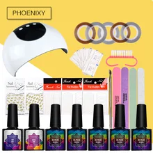 Маникюрный набор 24 Вт лампа для ногтей 5 шт. 8 мл Гель-лак для ногтей набор инструментов для дизайна ногтей набор топ лак полуперманентные инструменты для ногтей
