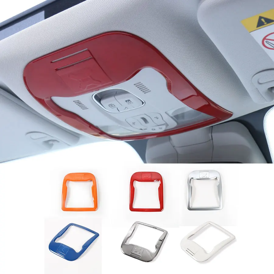 

New Car Interior Reading Light Decoration Mouldings ABS Chrome Trim Cover With Card Slot For Jeep Renegade 2015 up Free Shipping