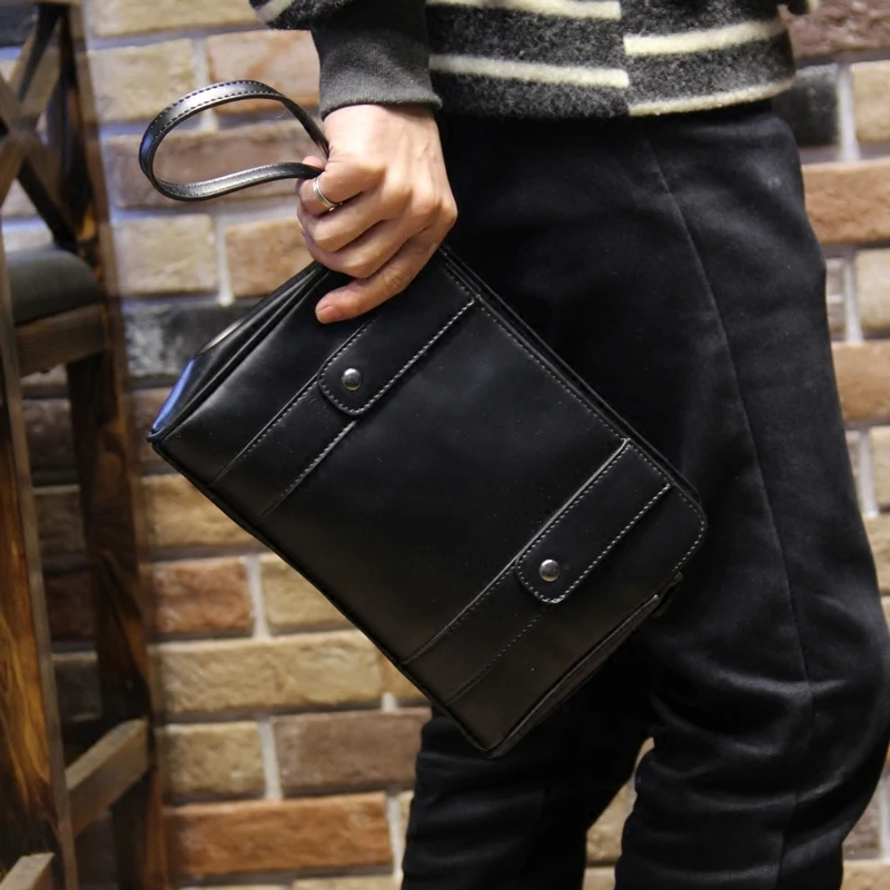 2016 Designer clutch famous brand long men clutch bag leather crazy