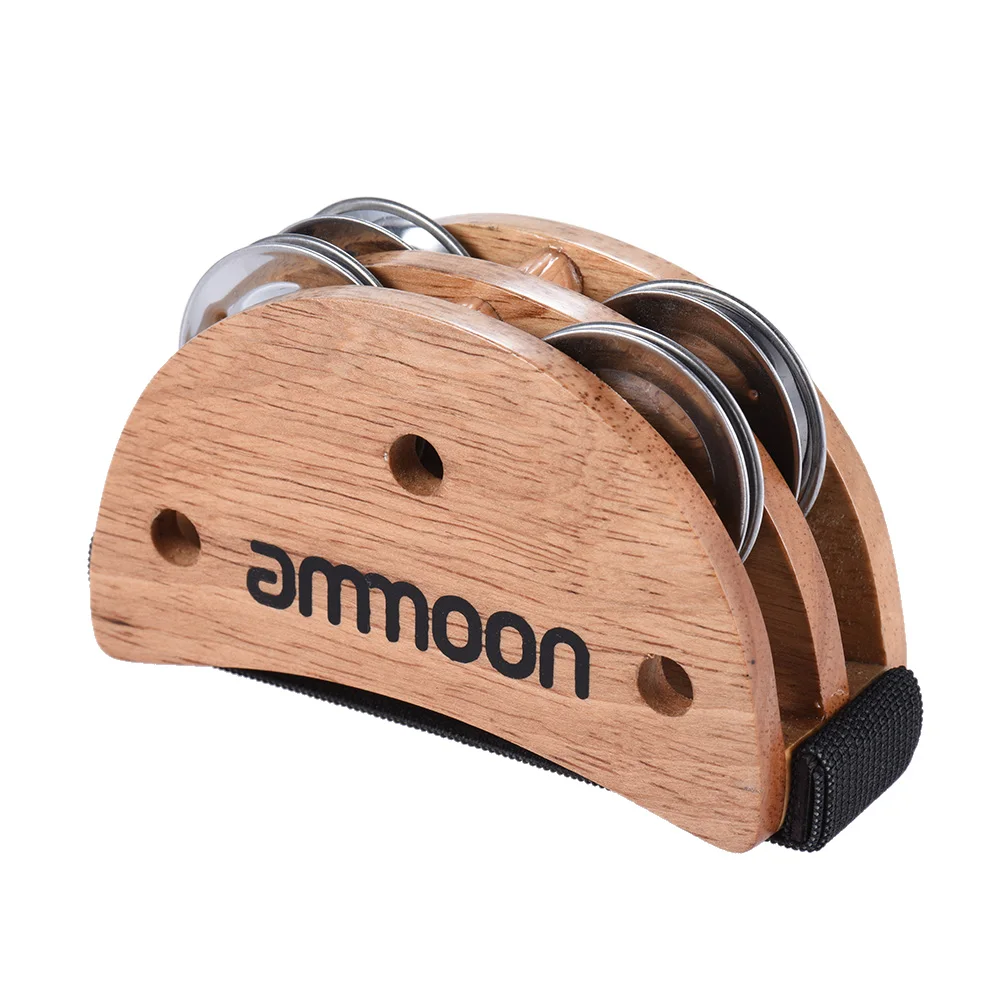 Elliptical Cajon Box Drum Companion Accessory Foot Jingle Tambourine for Hand Percussion Instruments drum percussion accessories drum accessories wooden tambourine