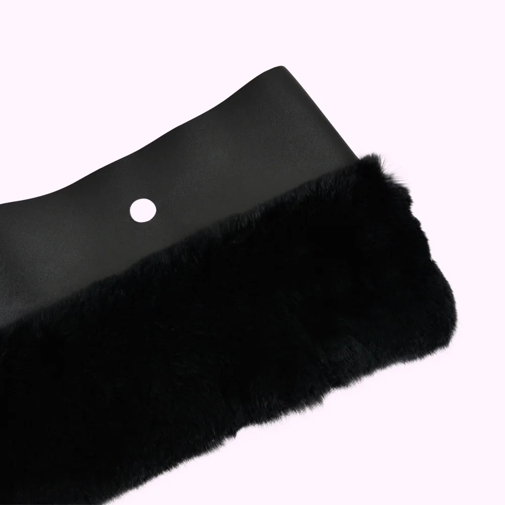 Tanqu New 4 Colors Women Bag Rex Rabbit Fur Plush Trim for O BAG Thermal Plush Decoration Fit for Classic Big Mini Obag