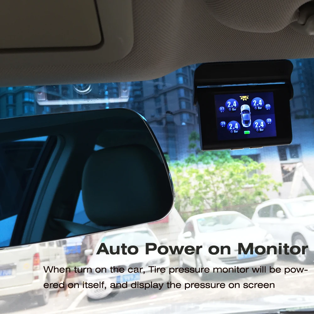 EANOP Solar TPMS TFT SCREEN With 4 Sensors PSI/BAR Tire Pressure Monitor Real time Temperature Monitoring Alarm System EANOP Solar TPMS TFT SCREEN With 4 Sensors PSI/BAR Tire Pressure Monitor Real time Temperature Monitoring Alarm System