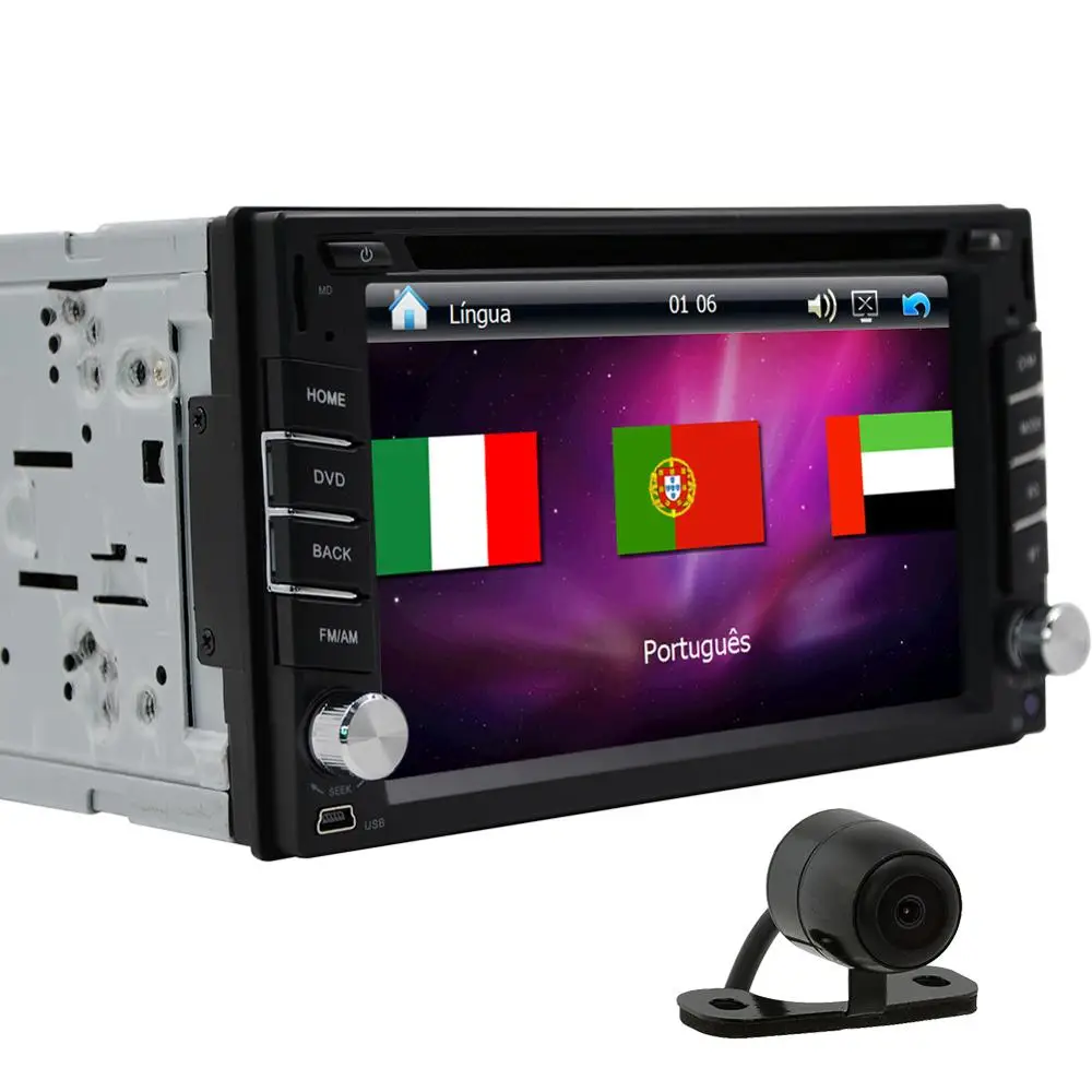 EinCar 2016 Latest Upgrade Version 6.2-inch Double DIN Gps Navigation Car stereo for Universal Car Free Backup Camera& Map Card support am fm usb sd mp4 mp3 bluetooth GPS Rear camera input