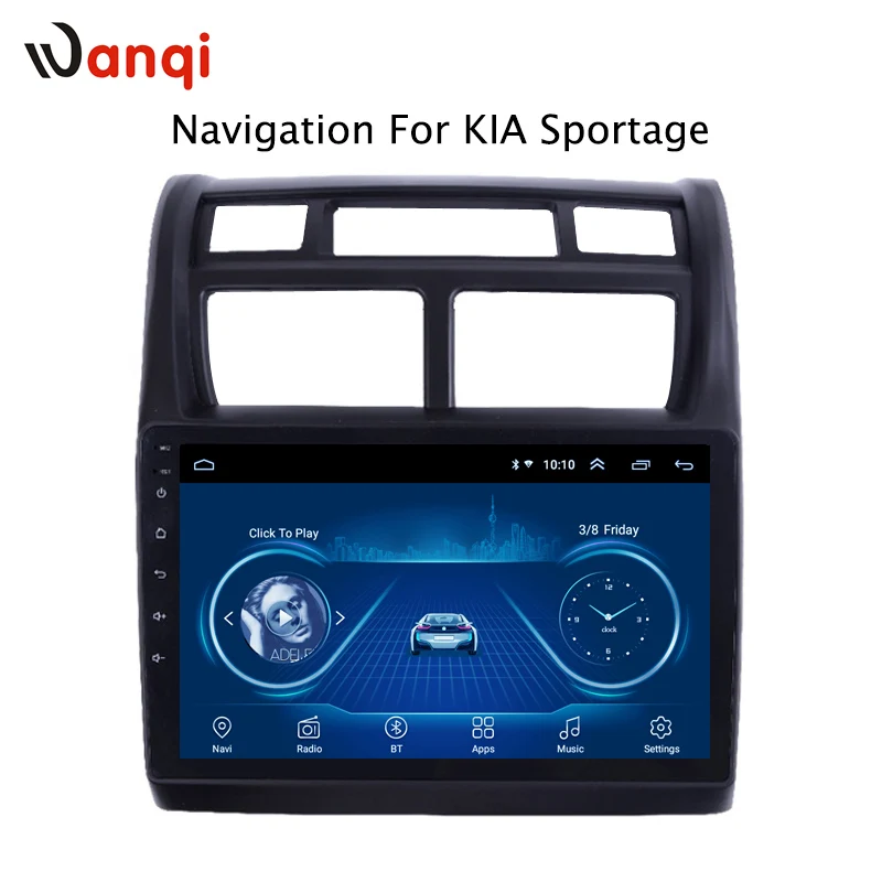 Perfect 9 inch Android 8.1 2.5D Tempered HD Touchscreen Radio for KIA Sportage 2007-2013  with Bluetooth USB WIFI support SWC  2