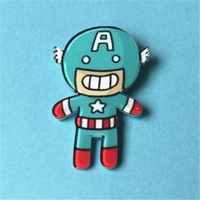 Free-Shipping-Acrylic-Hero-Spiderman-Batman-Captain-America-Pin-Badge-Backpack-Dress-Decoration-Badges-Clothes-Badge (2)