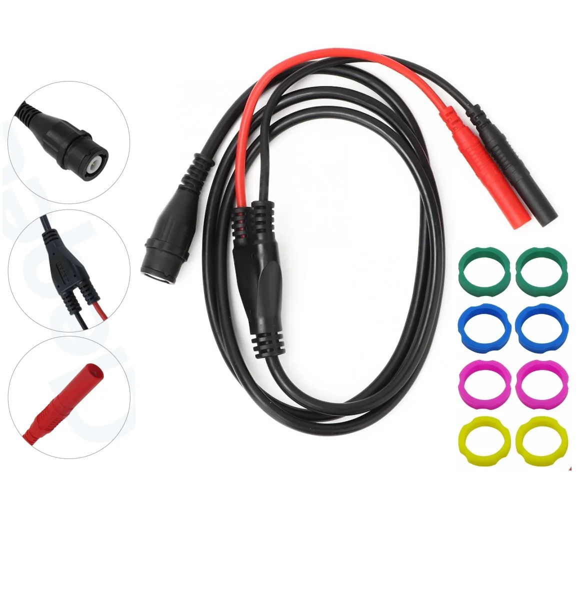 

Cleqee P1206 BNC штекер к 4 мм прямой Банановый штекер коаксиальный кабель осциллограф тестовый провод 120 см