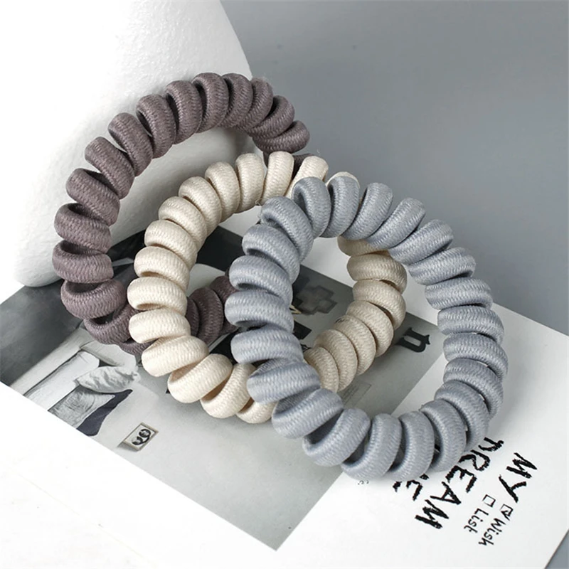 عالية مرونة الهاتف لفائف Hairbands النساء شعر حلزوني العلاقات الفتيات الشعر خواتم حبل بلون إكسسوارات الشعر اللثة Scrunchy عالية مرونة الهاتف لفائف Hairbands النساء شعر حلزوني العلاقات الفتيات الشعر خواتم حبل بلون إكسسوارات الشعر اللثة Scrunchy