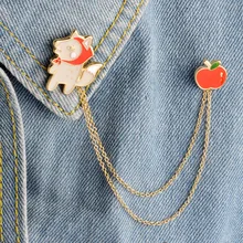 Oso de dibujos animados árbol de pino Lobo abuela Apple astronauta nave espacial broches metálicos Pin de botón Denim alfiler para chaqueta regalo de insignia de la joyería