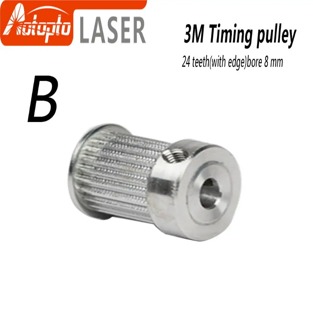 CO2 Laser Metal Parts Synchronous HTD 3M Gear Pulley 6.35/8/12mm for DIY CO2 Laser Engraving Cutting Machine
