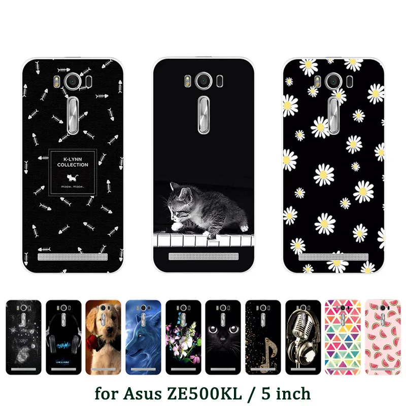 

for Asus ZenFone 2 Laser ZE500KL 5.0inch Case Red Lace Printed Soft Tpu Case For Asus Zenfone 2 Laser ZE500KL ZE500KG Case