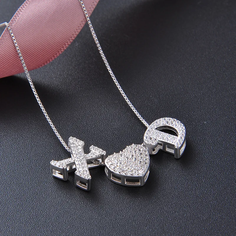Пользовательские Пузырьковые буквы имя кулон Iced out Золото Серебро RoseGold горный