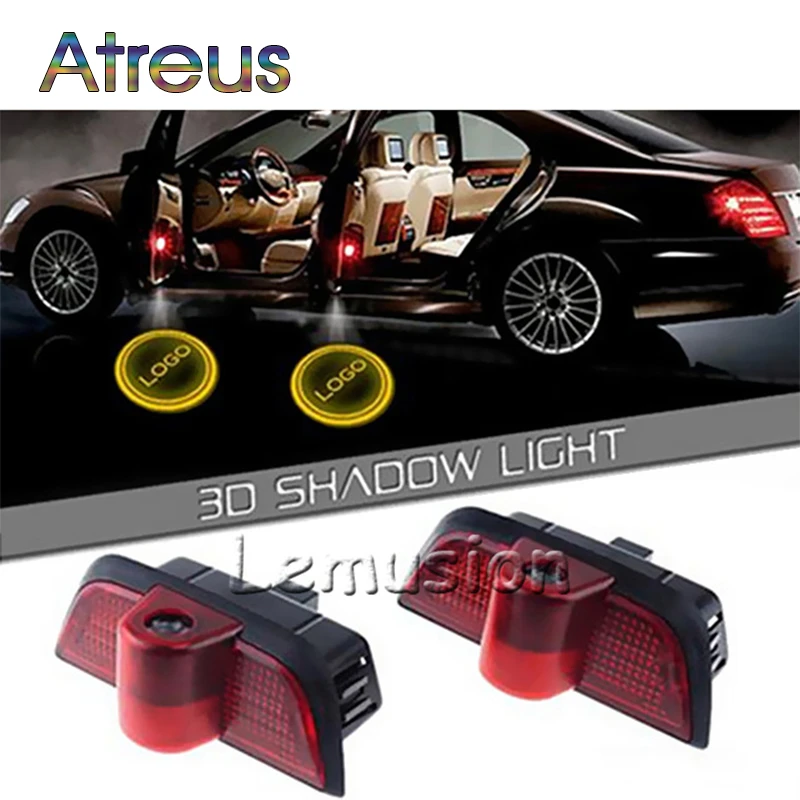 2x For Mercedes Benz E W210 3D Door Light LOGO Shadow Projector LED Puddle Lamp