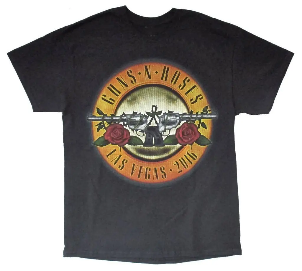 Guns N Roses Las Vegas 2019 Event Tour черная футболка новый официальный GnR дешевые оптовые футболки, 100% хлопок для человека, футболка с принтом