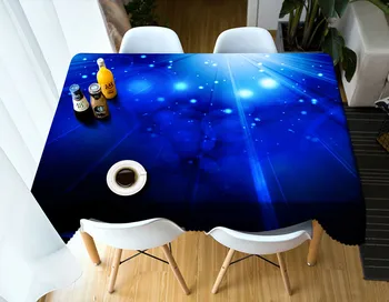 

2017 New blue light 3D Tablecloth Cotton And Linen Dinner Table Cloth Macrame Decoration Table Cover