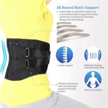 

Double Pressure Nursing Belt Lumbar Brace Lower Back Support Steel Plate Belt for Posture Recovery Waist Pain Relief Women & Men