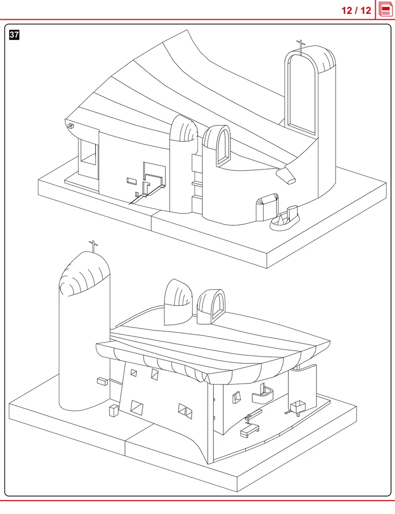 DIY Le Corbusier Chapelle Notre-Dame-du-Haut Бумажная модель 3D архитектурное здание DIY обучающие игрушки ручная головоломка игра