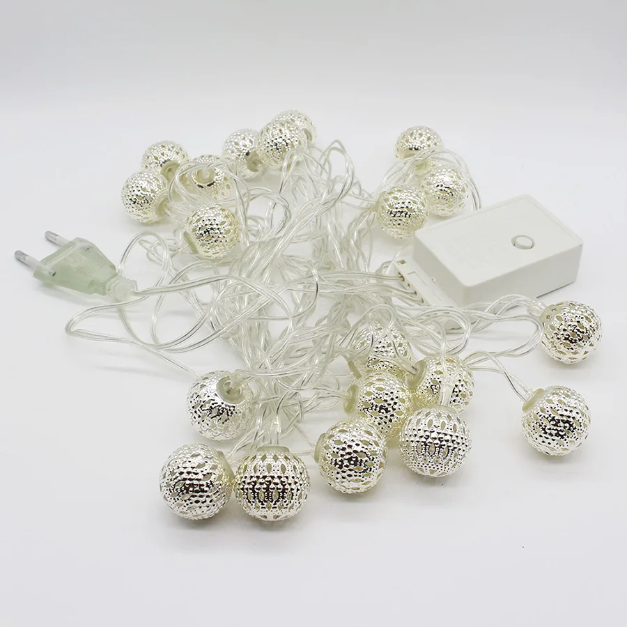 25mm Moroccan Ball String Lights Warm White 4M 20 LED Fairy Orb Lantern Christmas tree home garden decoration light 220V 110V 25mm Moroccan Ball String Lights Warm White 4M 20 LED Fairy Orb Lantern Christmas tree home garden decoration light 220V 110V