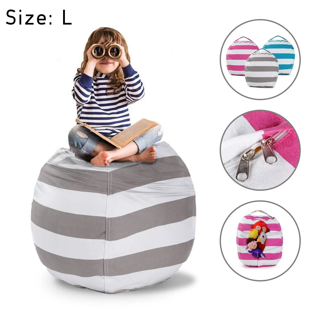 S/L المحمولة كبير قدرة الأطفال Plushs لعبة حقيبة التخزين المنزلية الملابس المنظم حقيبة للسفر