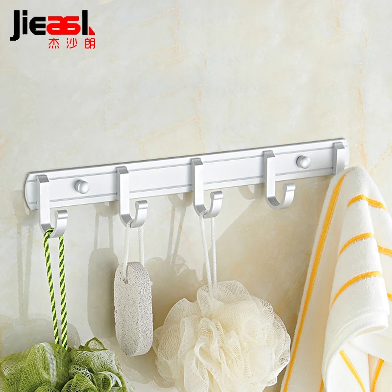 

Wall Hook Aluminum Hanging Coat Hooks Modern Robe Bathroom Hanger Towel Hooks Metal Wall Clothes Coa for Bathroom Accessories