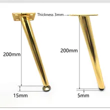 Металлические ножки для мебели Стразы золотистые металлические косой Поддержка 20,5/21,5 см шкаф ножки деревянного стола мебельная фурнитура 1/2/4/6/8 шт