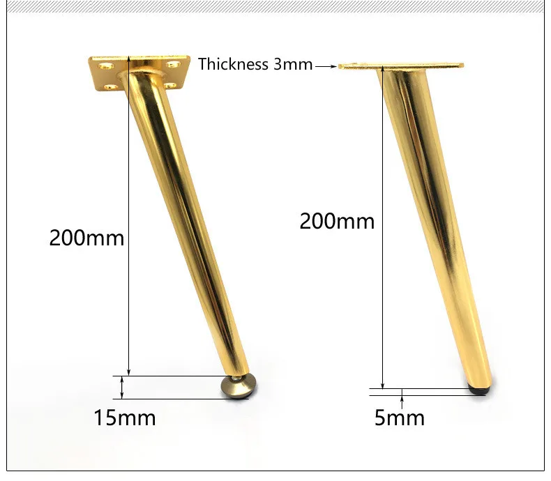 Металлические ножки для мебели Стразы золотистые металлические косой Поддержка 20,5/21,5 см шкаф ножки деревянного стола мебельная фурнитура