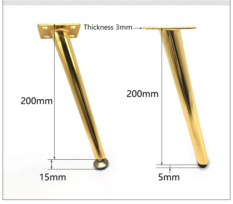 buy Metal Furniture Legs Golden Iron Oblique Support 20.5 21.5cm Cabinet Wood Table Legs Furniture Accessories 1 2 4 6 8pcs