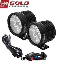 GOLDRUNWAY 12V Led Motorcycle Headlight Bulbs Led 3800LMW Auxiliary Lamp Driving Car Fog Lamp Spot or flood Moto Ligh