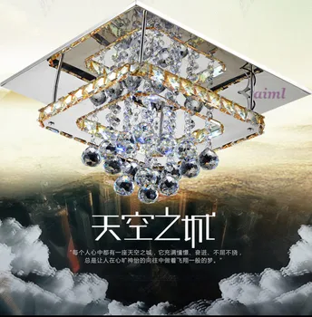 

Simple modern crystal lamp LED square bedroom lamp room light 110-220V pendant crystal lamp Aisle LED light