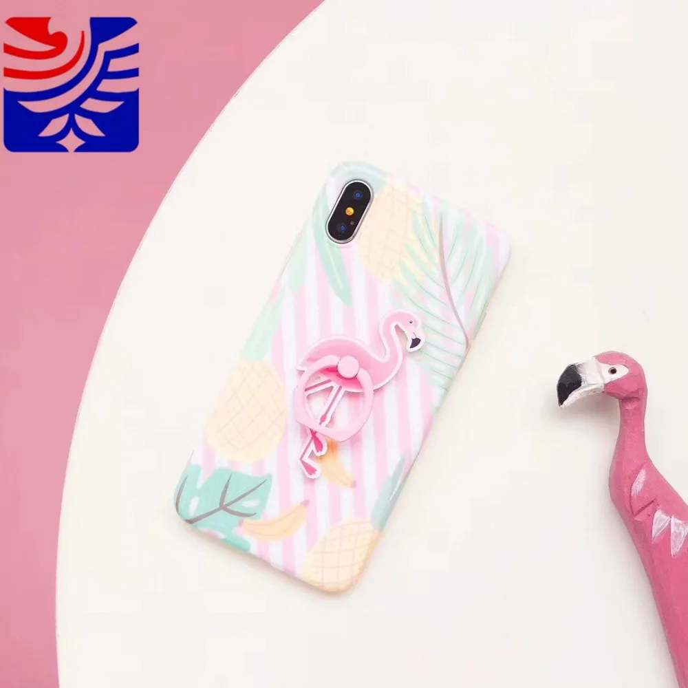 PEEPING Retro lovely Fantasy flamingo phone case Anti-fall for iPhone 6 6s 7 8 Plus X XR XS MAX silicone soft case02