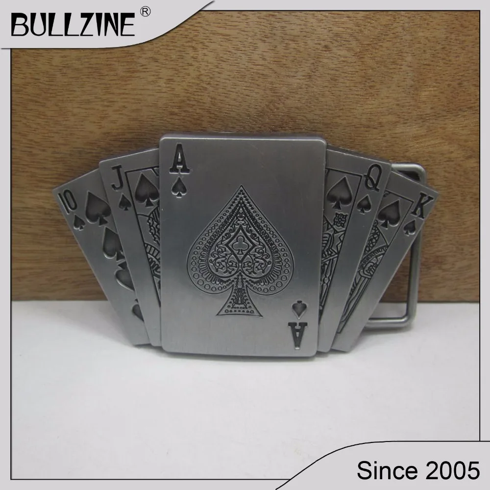 

The Bullzine Gamble belt buckle with pewter finish FP-02234 suitable for 4cm width belt