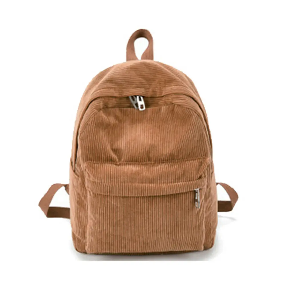 Ретро Женский вельветовый рюкзак, модный однотонный мини рюкзак для путешествий, сумка через плечо, школьная сумка
